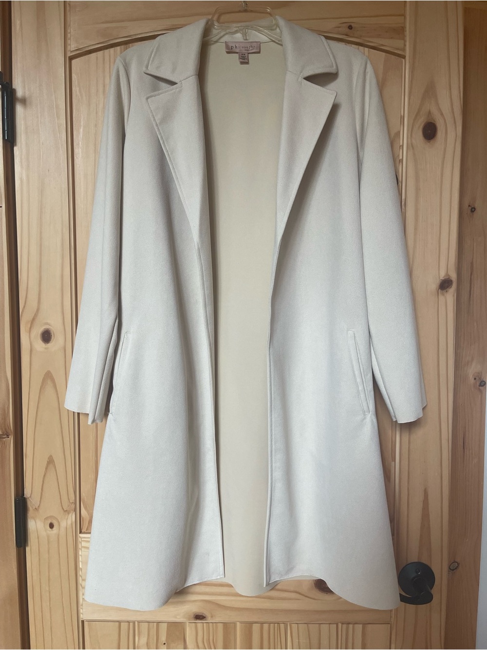Philosophy Cream Open-Front Trench Coat